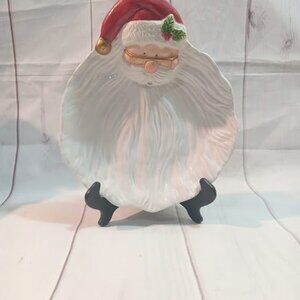 Omnibus by FITZ AND FLOYD Hand-Painted Santa Serving Plate